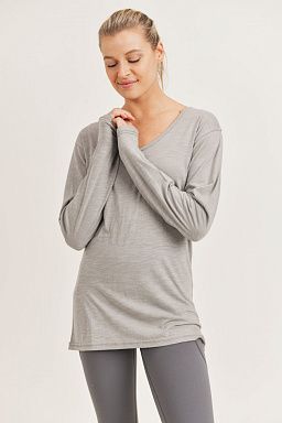 Essential Longline V-Neck with Long Sleeves