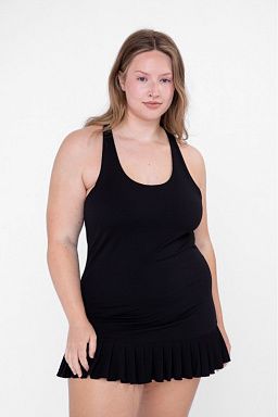 GREEN CURVY Active Dress with Pleated