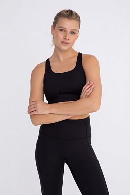 Melange Racerback With Curved Front Seam