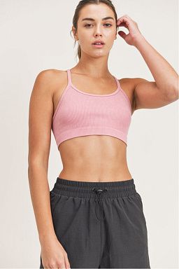 Ribbed Mineral-Washed Racer Back Cami